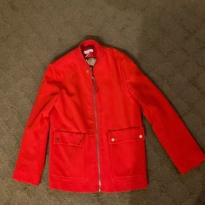 H&M Red/Orange bomber style jacket. Worn once. Size 8 Fully Lined